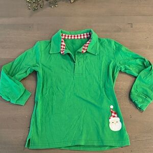 Posh pickle long sleeve Green Polo with Santa Design size 5/6